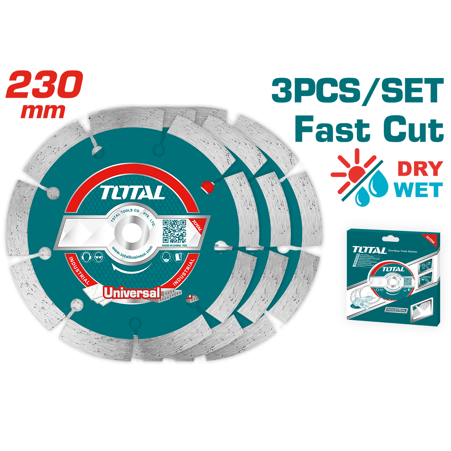 3PCS Dry Diamond Disc Set (230mm)