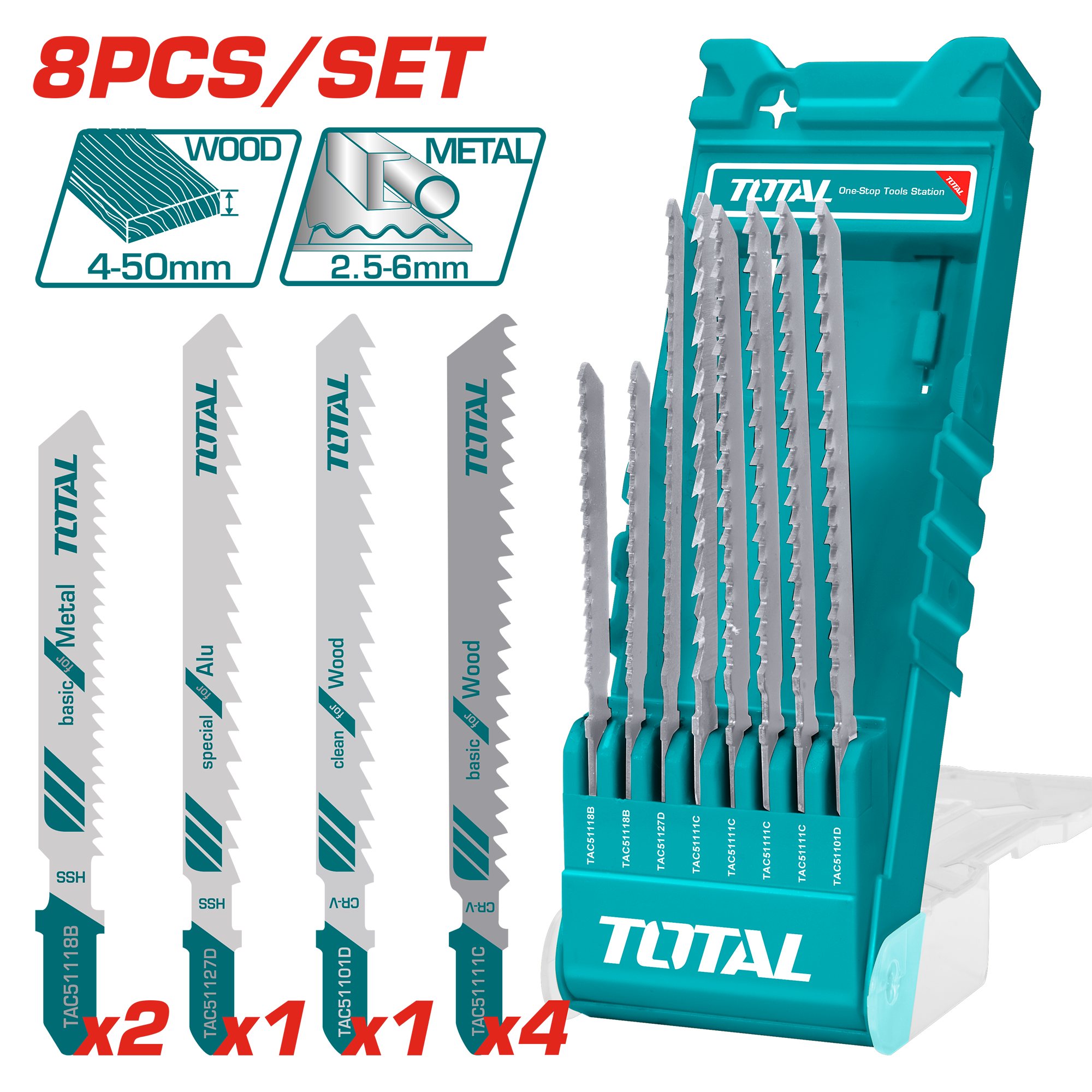 8 Pcs Jig Saw Blades Set