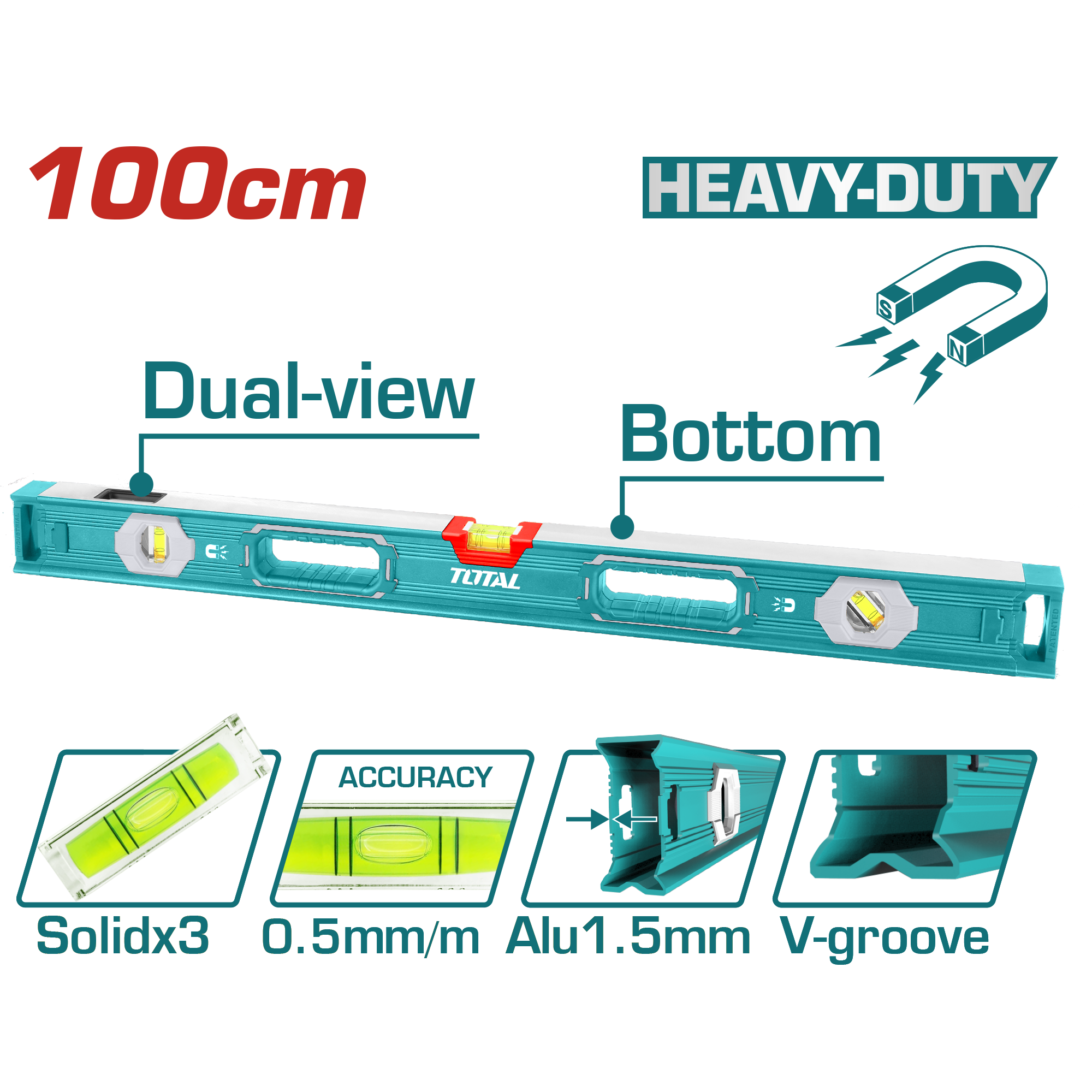 100cm Magnetic Spirit Level